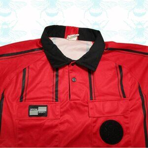 Official Sports International Men's Size - L Soccer Striped Referee Red